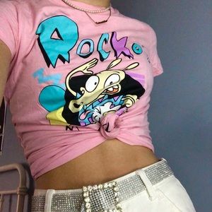 nickelodeon 90s pink graphic tee